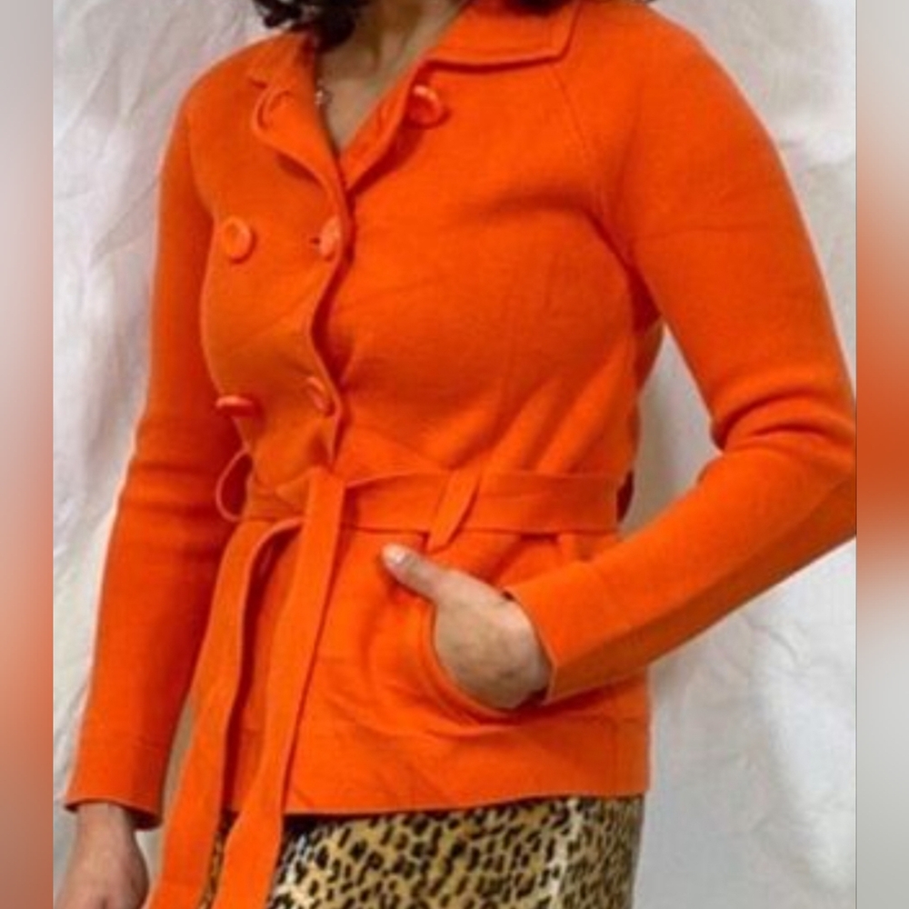Orange Ann Taylor Double-Breasted Jacket